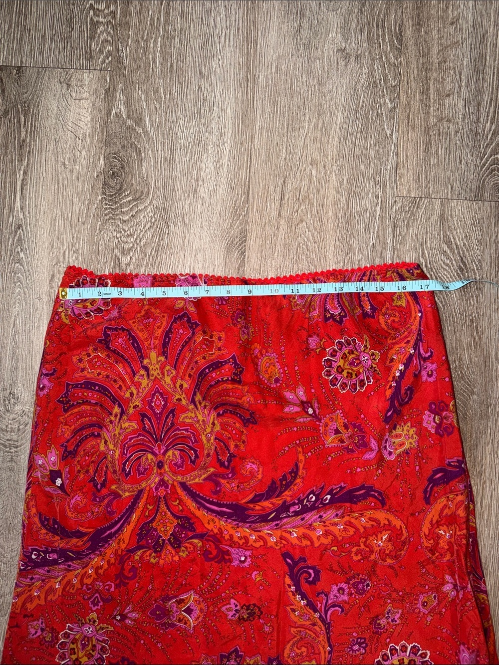 Ny & co vintage silk paisley skirt large career y2k whisky fairy red - Picture 2 of 5
